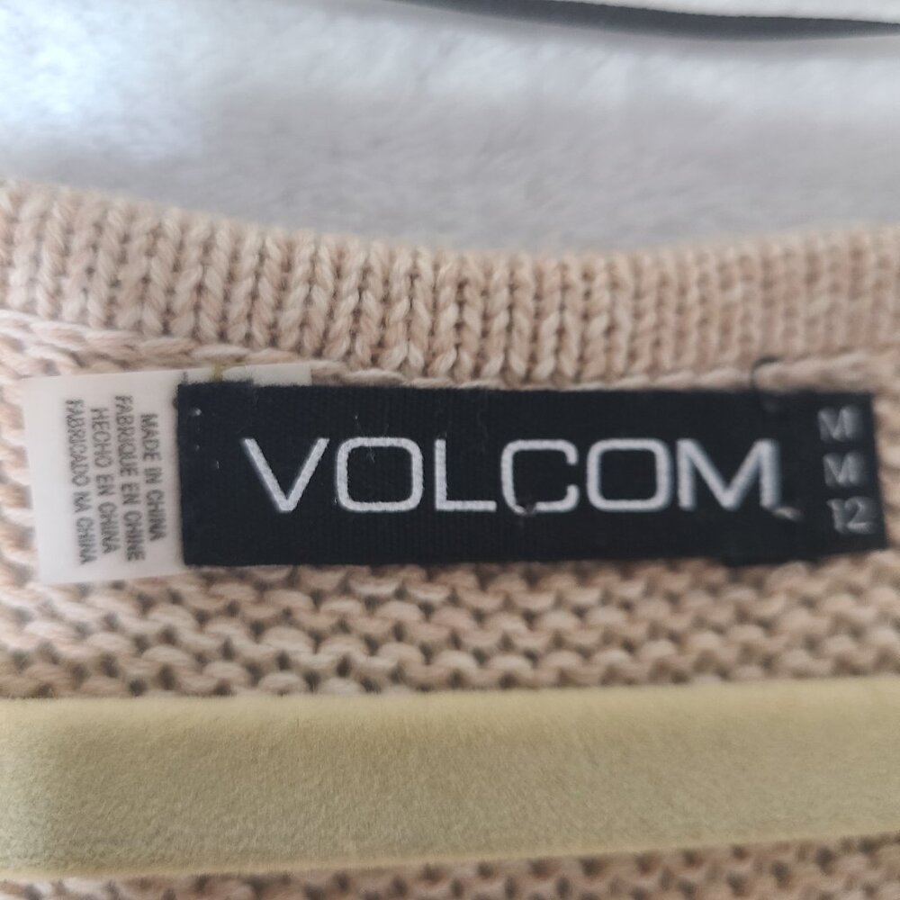 Volcom Cable Knit Beige Sweater Dress Woman's Size Medium/12 - Picture 7 of 11